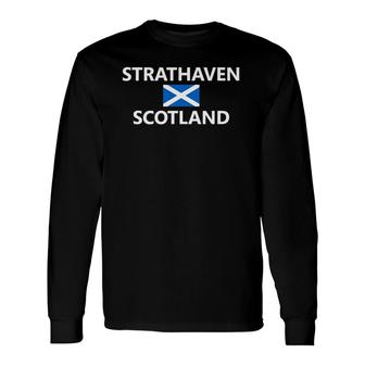 Strathaven Scotland Scottish Flag City Long Sleeve T-Shirt T-Shirt | Mazezy