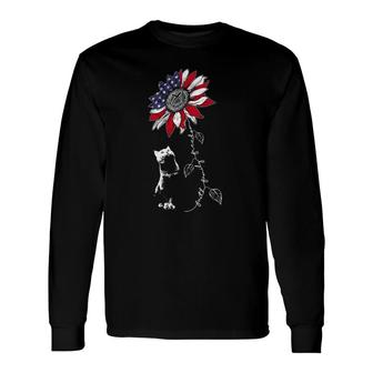 Sunflower 4Th Of July Patriotic Faith Freedom Long Sleeve T-Shirt T-Shirt | Mazezy