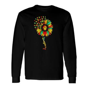Sunflower Fist Black History Happy Juneteenth 1865 Ver2 Long Sleeve T-Shirt T-Shirt | Mazezy