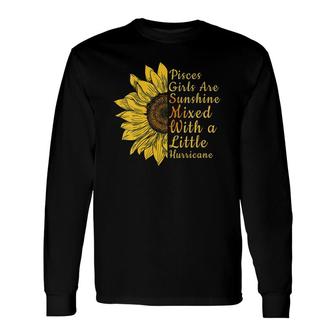Sunflower Pisces Woman February And March Birthday V-Neck Long Sleeve T-Shirt T-Shirt | Mazezy