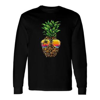 Sunglasses Pineapple Aloha Hawaii Long Sleeve T-Shirt | Mazezy