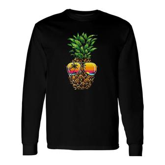 Sunglasses Pineapple Aloha Hawaii Luau Hawaiian Vacation Long Sleeve T-Shirt | Mazezy