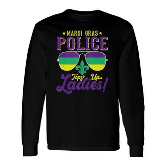 Sunglasses Police Costume Mardi Gras Carnival Long Sleeve T-Shirt T-Shirt | Mazezy