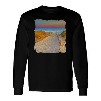 Sunset Sands Cape Cod Beach Long Sleeve T-Shirt T-Shirt | Mazezy
