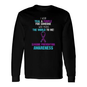 Support Awareness Suicide Prevention Teal & Purple Long Sleeve T-Shirt - Thegiftio UK