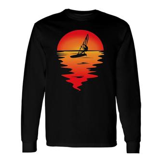 Surfer In The Sunset Surf Surfboard Long Sleeve T-Shirt T-Shirt | Mazezy