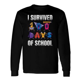 I Survived 100 Days Of School For A 1St Grade Student Long Sleeve T-Shirt T-Shirt | Mazezy
