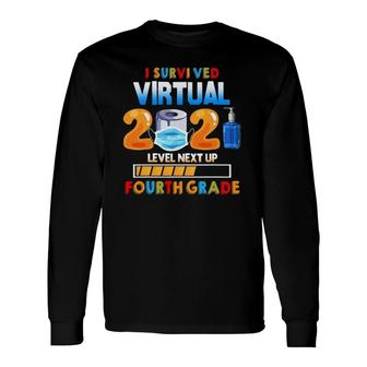 I Survived Virtual 3Rd Grade 2020-2021 Level Up To 4Th Grade Long Sleeve T-Shirt T-Shirt | Mazezy