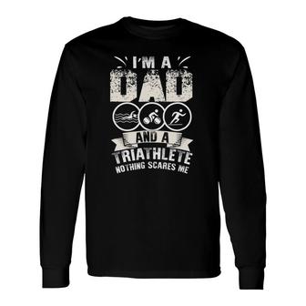 Swim Run Bike Triathlete Triathlon Dad Long Sleeve T-Shirt T-Shirt | Mazezy