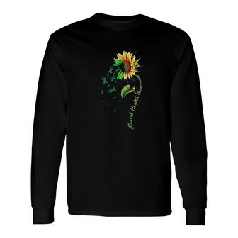 Mental Health Awareness Sunflower Long Sleeve T-Shirt T-Shirt | Mazezy