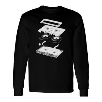 Tape Exploded Sketch Cassette Tape Long Sleeve T-Shirt | Mazezy