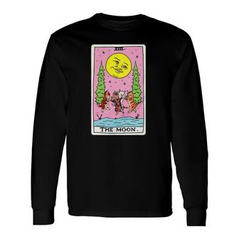 Tarot Card Crescent Moon And Cat Squad Graphic Long Sleeve T-Shirt T-Shirt | Mazezy