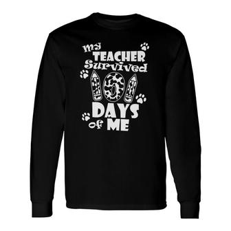 My Teacher Survived 101 Days Of Me School Dalmatian Dog Long Sleeve T-Shirt T-Shirt | Mazezy