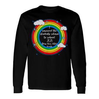 Teacher Survived The Students Return To School Long Sleeve T-Shirt T-Shirt | Mazezy