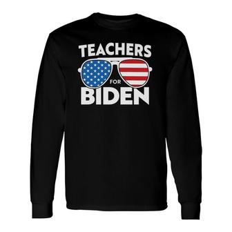 Teachers For Biden Cool Uncle Joe Aviator Sunglasses Long Sleeve T-Shirt T-Shirt | Mazezy