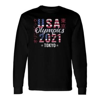 Team Usa For American Flag Tokyo Olympics 2021 Ver2 Long Sleeve T-Shirt T-Shirt | Mazezy