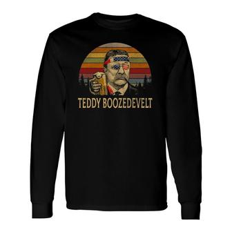 Teddy Boozedevelt 4Th Of July Drinking Vintage Long Sleeve T-Shirt T-Shirt | Mazezy