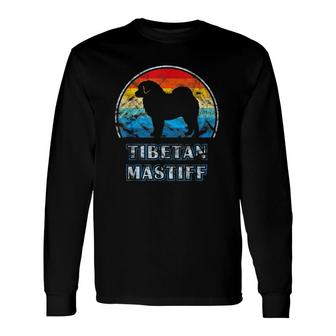 Tibetan Mastiff Vintage Dog Long Sleeve T-Shirt | Mazezy