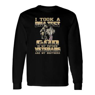 I Took A Dna Test God Is My Father Veterans On Back Long Sleeve T-Shirt T-Shirt | Mazezy