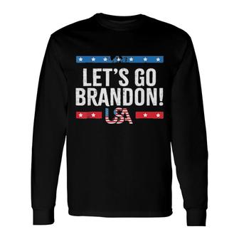 Top Let’S Go Brandon American Flag Impeach Biden 2021 Tee Long Sleeve T-Shirt T-Shirt | Mazezy