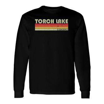 Torch Lake Michigan Fishing Camping Summer Long Sleeve T-Shirt T-Shirt | Mazezy
