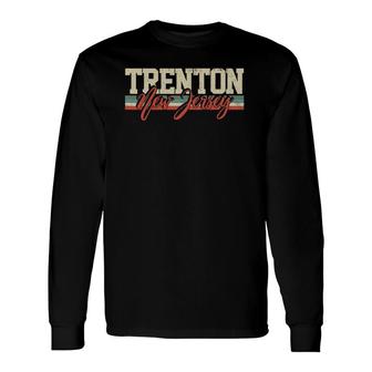 Trenton New Jersey Retro Vintage Long Sleeve T-Shirt T-Shirt | Mazezy