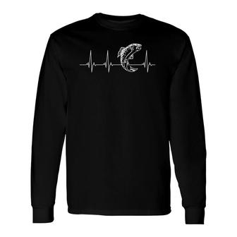 Trout Heartbeat Fishing Lover Long Sleeve T-Shirt T-Shirt | Mazezy