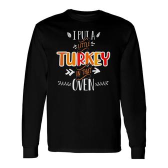 Turkey Dad Thanksgiving Pregnancy Announcement Long Sleeve T-Shirt T-Shirt | Mazezy