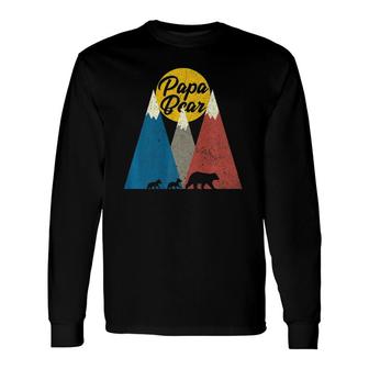 Twin Dad Papa Bear Two Cubsfather's Day Long Sleeve T-Shirt T-Shirt | Mazezy