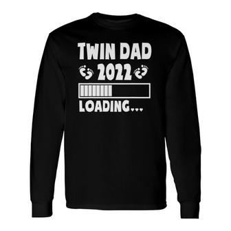 Twin Dad Of Twins 2022 Expecting Twin Dad Father's Day Cute Long Sleeve T-Shirt T-Shirt | Mazezy