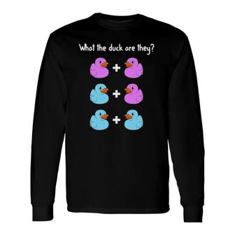 Twin Gender Reveal Mom Cool What The Duck Long Sleeve T-Shirt T-Shirt | Mazezy