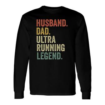 Ultra Runner Husband Dad Vintage Trail Running Long Sleeve T-Shirt T-Shirt | Mazezy