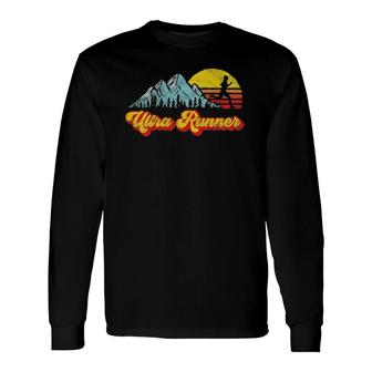 Ultra Runner Retro Style Vintage Trail Running Long Sleeve T-Shirt | Mazezy