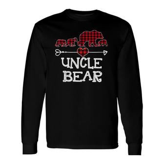 Uncle Bear Red Buffalo Plaid Uncle Bear Pajama Christmas Long Sleeve T-Shirt T-Shirt | Mazezy