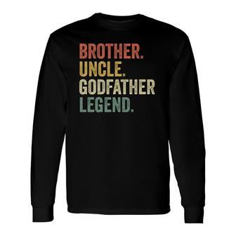 Uncle Godfather From Godchild Nephew Niece Vintage Long Sleeve T-Shirt T-Shirt | Mazezy