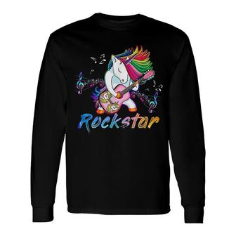 Unicorn Rock Guitar Rockin Music Singer Long Sleeve T-Shirt T-Shirt | Mazezy