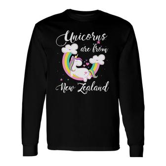 Unicorns Are From New Zealand Magical Unicorn Long Sleeve T-Shirt T-Shirt | Mazezy
