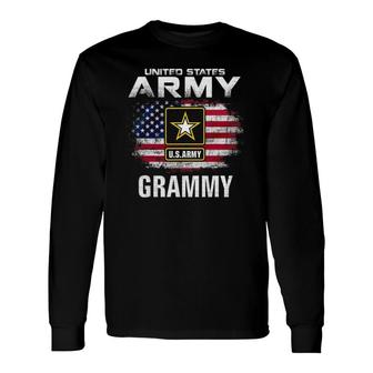 United States Flag American Army Grammy Veteran Day Long Sleeve T-Shirt T-Shirt | Mazezy