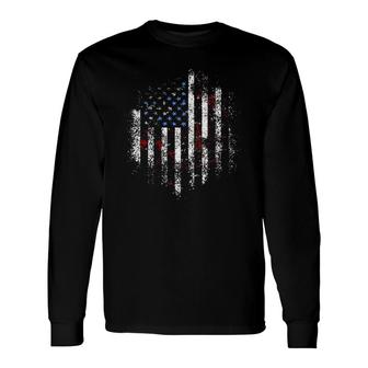 Usa 4Th Of July Blue Red & White American Flag Long Sleeve T-Shirt T-Shirt | Mazezy