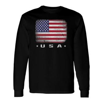 Usa American Flag 4Th July Fourth Red White Blue Star Stripe Long Sleeve T-Shirt T-Shirt | Mazezy