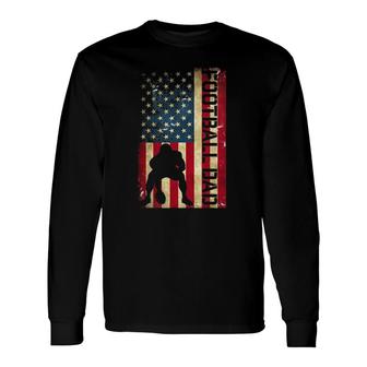 Usa Flag Football Dad Pittsburgh Lineman Fathers Day Long Sleeve T-Shirt T-Shirt | Mazezy