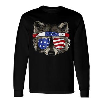 Usa Patriotic Raccoon July 4th Panda Long Sleeve T-Shirt T-Shirt | Mazezy