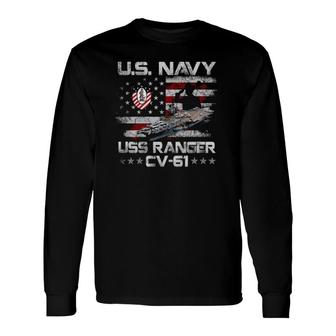 Uss Ranger Cv-61 Veteran Patriotic Veterans Day Long Sleeve T-Shirt T-Shirt | Mazezy
