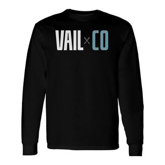 Vail Colorado Graphic Ski Skiing Lover Long Sleeve T-Shirt T-Shirt | Mazezy