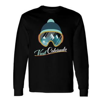 Vail Colorado Ski Snowboard Beanie Long Sleeve T-Shirt T-Shirt | Mazezy