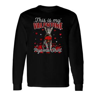This Is My Valentine Pajama Oriental Shorthair Cat Long Sleeve T-Shirt T-Shirt | Mazezy