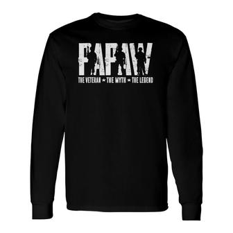 Veteran Papaw The Myth The Legend Fathers Day For Grandpa Long Sleeve T-Shirt T-Shirt | Mazezy