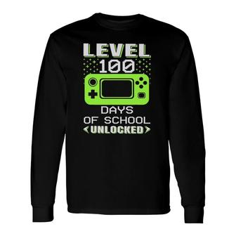 Video Gamer Student 100Th Day Teacher 100 Days Of School Long Sleeve T-Shirt T-Shirt | Mazezy