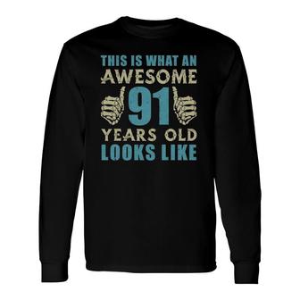 Vintage 1931 91St Birthday For 91 Years Old Long Sleeve T-Shirt T-Shirt | Mazezy