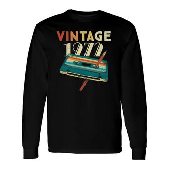 Vintage 1972 Music Cassette 50Th Birthday 50 Years Old Long Sleeve T-Shirt T-Shirt | Mazezy AU